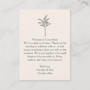 Carte D'accompagnement Note de bienvenue pour mariage à destination Palmi