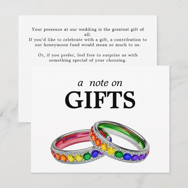 Carte D'accompagnement 🌈  Note sur les Cadeaux LGBTQ Intégrés dans la Fi (Devant / Derrière)