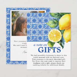 Carte D'accompagnement 🌈 Note sur les cadeaux Romance Azul & Limone