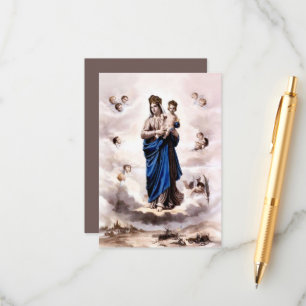 Carte D'accompagnement Notre Dame de l'Prompte Succor BW avec prière