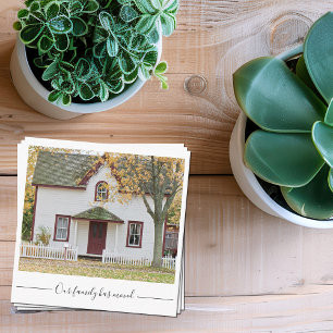 Carte D'accompagnement Notre Famille A Déménagé Photo Maison Personnalisé