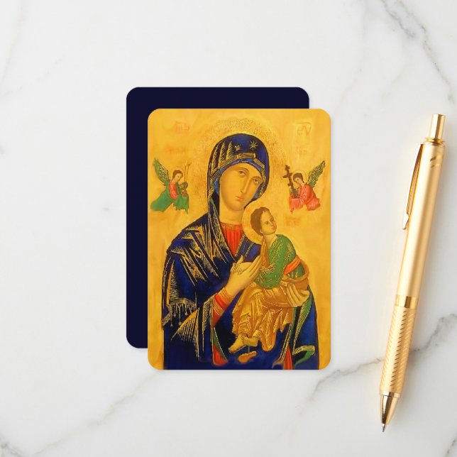 Carte D'accompagnement Notre Mère aide perpétuelle avec la prière (Devant/Arrière en situation)