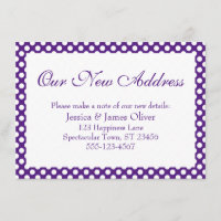 Notre Nouvelle Adresse avec des Points noirs Viole