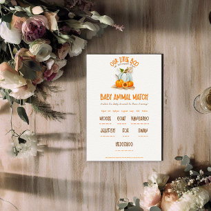 Carte D'accompagnement Notre Petit Baby shower Boo Bébé Animal Match Jeu
