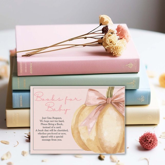 Carte D'accompagnement Notre Petit Livre De Baby shower Automne Citrouill (Créateur téléchargé)