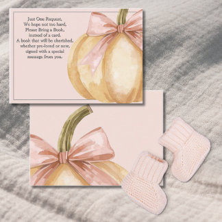 Carte D'accompagnement Notre Petit Livre De Baby shower Automne Citrouill