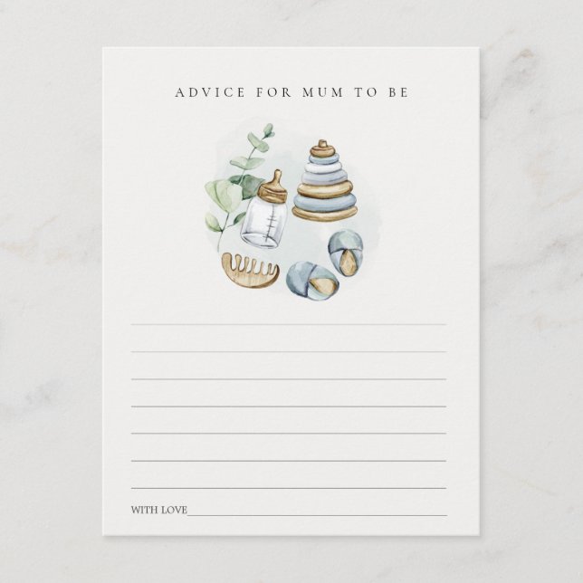 Carte D'accompagnement Nourriture bleue Conseils essentiels pour le Baby  (Devant)