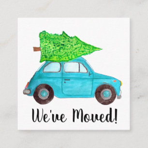 Carte D'accompagnement Nous avons déménagé la voiture de Noël classique
