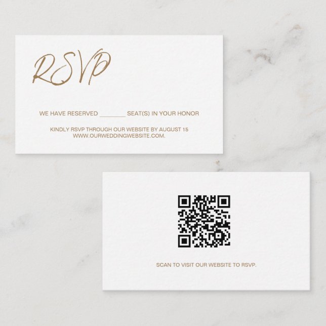 Carte D'accompagnement Nous avons des places réservées CODE QR personnali (Devant / Derrière)