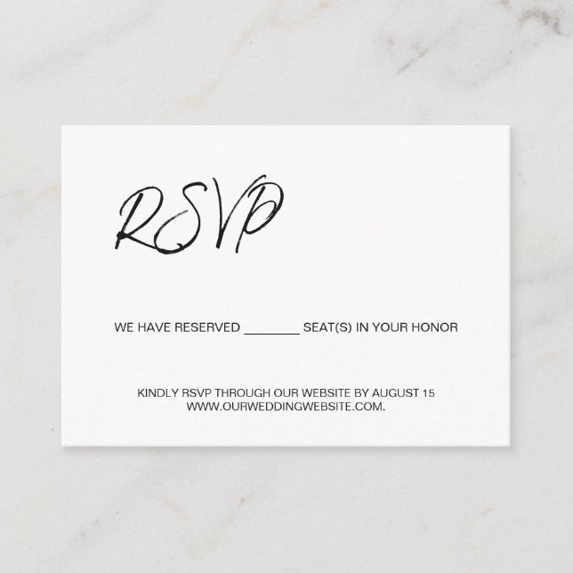 Carte D'accompagnement Nous avons réservé des sièges pour votre budget mo (Devant)