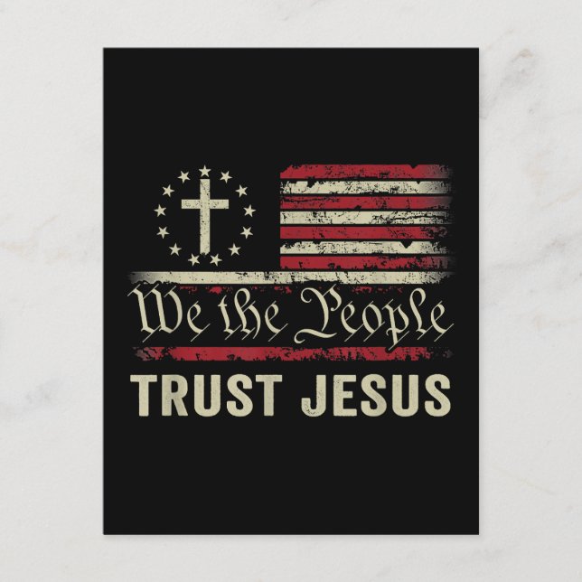 Carte D'accompagnement Nous Le Peuple Confiance Jésus - USA Drapeau Chris (Devant)