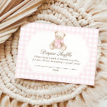 Carte D'accompagnement Nous pouvons à peine attendre Ourson en gingham ro<br><div class="desc">Ce design présente un ours en peluche aquarelle avec un nœud rose et un doux tissu écossais gingham rose.</div>