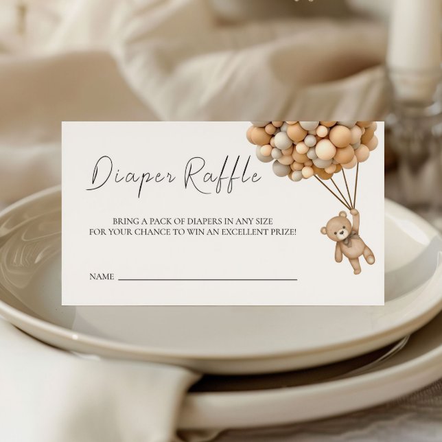 Carte D'accompagnement Nous Pouvons Attendre Teddy Billet Balloon Raffle (Créateur téléchargé)