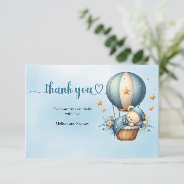 Carte D'accompagnement Nous sommes sur le nuage neuf mignon ours en peluc (Debout devant)