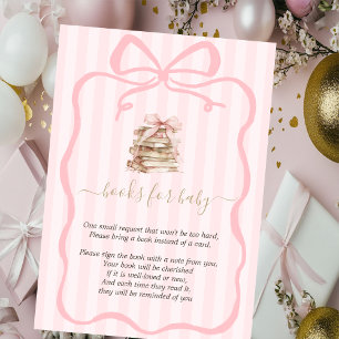 Carte D'accompagnement Nouveau chapitre Baby Shower ruban rose rayé