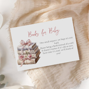 Carte D'accompagnement Nouveau chapitre Books rose pour le Baby shower