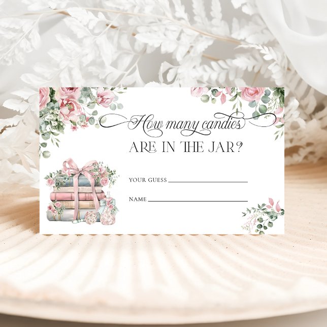 Carte D'accompagnement Nouveau Chapitre Rose Floral Combien de bonbons (Créateur téléchargé)