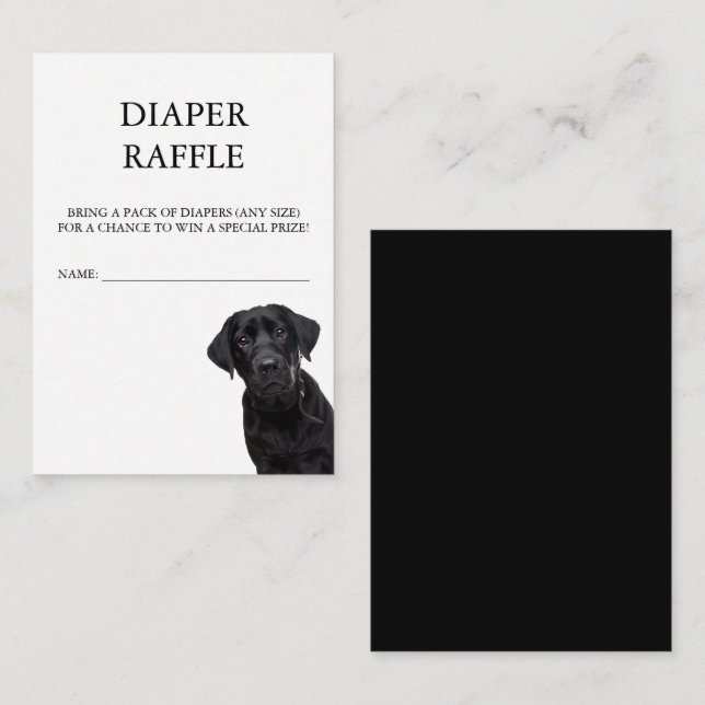 Carte D'accompagnement Nouvel Baby shower Labrador Raffle minimum (Devant / Derrière)