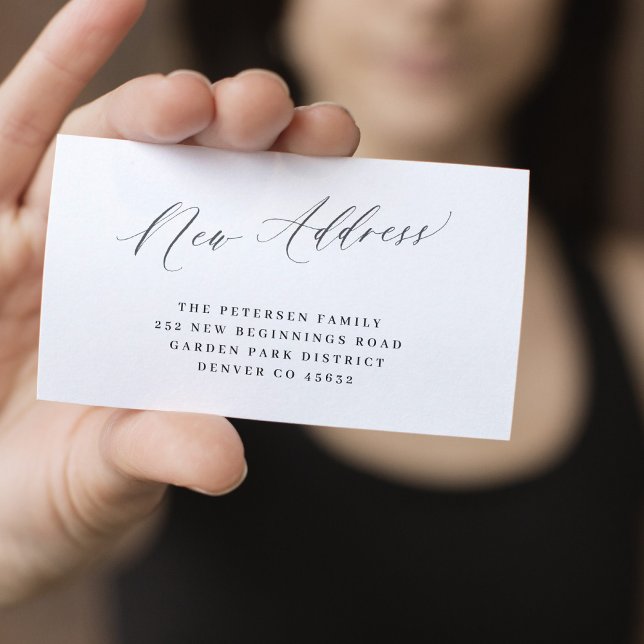 Carte D'accompagnement Nouvelle adresse élégante typographie simple insér (Créateur téléchargé)