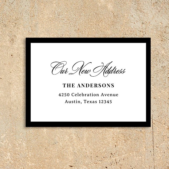 Carte D'accompagnement Nouvelle adresse insérée | Calligraphie Luxe Class (Créateur téléchargé)