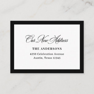 Carte D'accompagnement Nouvelle adresse insérée Calligraphie Luxe Class