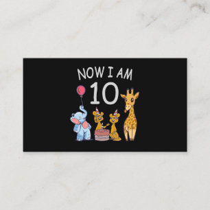 Carte D'accompagnement Now I, 10 ans d'âge 10 Birthday