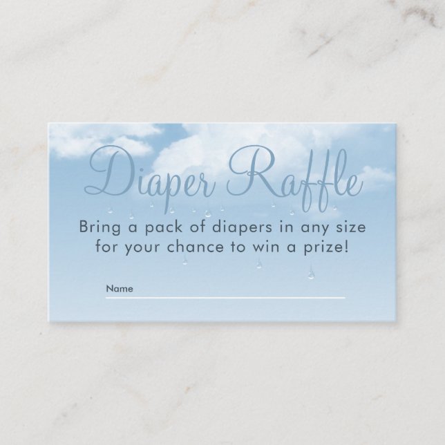 Carte D'accompagnement Nuages fluides Raindrops Baby shower Diaper Raffle (Devant)