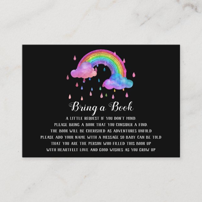Carte D'accompagnement *~* Nuages Pluie gouttes Arcs-en-ciel Apportez un  (Devant)