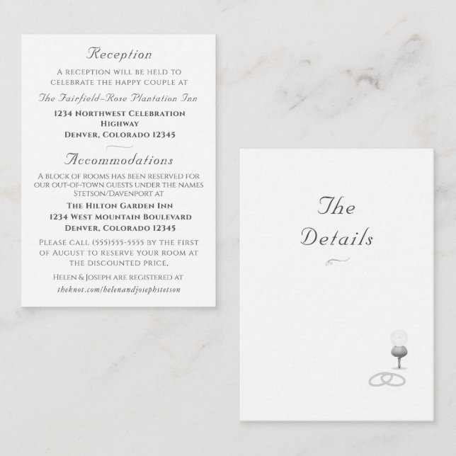 Carte D'accompagnement Nuptial Grace Catholic Wedding  (Devant / Derrière)
