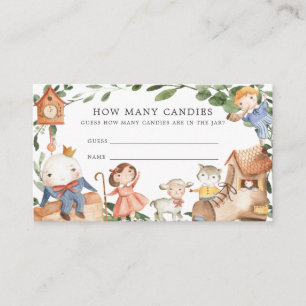 Carte D'accompagnement Nursery Rhymes Baby shower Devine Combien de bonbo