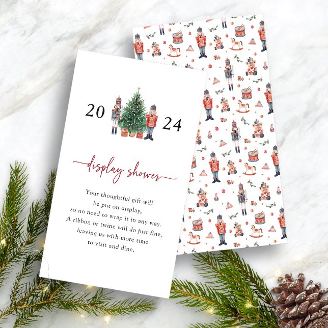 Carte D'accompagnement Nutcracker Display Shower Enclosure Card (Display Shower Card - Nutcracker Baby Shower Invitation by Painted Paperie)