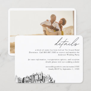 Carte D'accompagnement Oakland Mariage Hotel Room Détails du bloc de cham