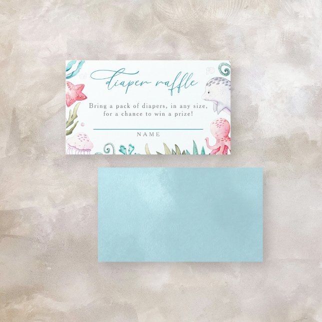 Carte D'accompagnement Ocean Animals Baby shower Déchets Raffle (Créateur téléchargé)