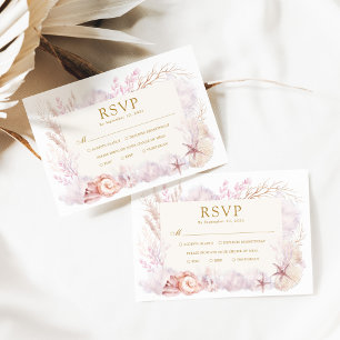 Carte D'accompagnement Océan de rêve sous la mer Beach Mariage RSVP