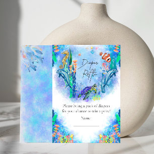 Carte D'accompagnement Ocean Sea Animals Baby Diaper Raffle