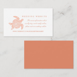 Carte D'accompagnement Ocean Sea Turtle, Soft Coral Beach Wedding