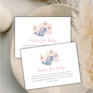 Carte D'accompagnement Ocean Sweet Whale Floral Livres Pour Baby shower