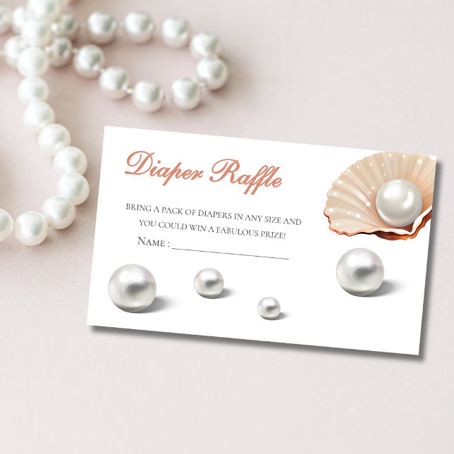 Carte D'accompagnement Océan un peu perle sous le baby shower marin (Créateur téléchargé)