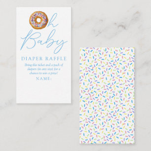 Carte D'accompagnement Oh Baby Donut Saupoudrer Baby shower Déchets Raffl