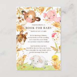 Carte D'accompagnement Oh Baby Farm Animals Baby shower Book for Baby
