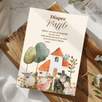 Oh Baby Farm Animaux Diapper Baby shower de raffle
