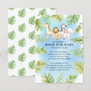 Carte D'accompagnement Oh Baby Jungle Baby shower livre pour bébé