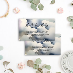 Carte D'accompagnement Oh Baby nuage baby shower livres demande