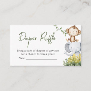 Carte D'accompagnement Oh Baby Safari Animaux Baby shower Déchets Raffle
