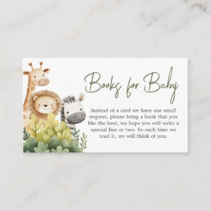 Carte D'accompagnement Oh Baby Safari Animaux Baby showers Livres pour bé