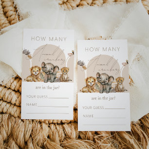 Carte D'accompagnement Oh Baby Safari Boho Shower animal cackackers jeu
