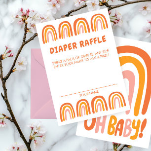 Carte D'accompagnement OH BABY SHOWER Sweet Orange Rainbow CUSTOM