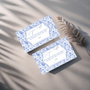 Carte D'accompagnement Oh bébé bleu toile baby shower tombole de couche