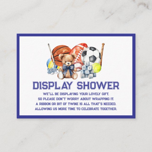 Carte D'accompagnement Oh Boy ALL STAR SPORT Baby Shower Display Shower (Devant)