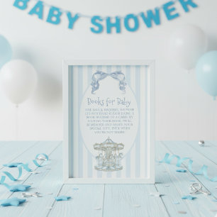 Carte D'accompagnement Oh Boy Blue Bow Carousel Livres pour Bébé